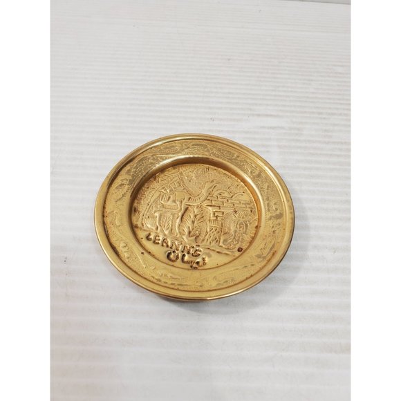 Vintage Brass Plate,small Brass Plate, Carved Trincket Plate, Carved Brass - Picture 9 of 9